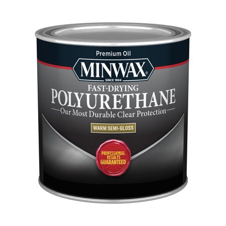 Minwax Fast-Drying Polyurethane Semi-Gloss Clear Oil-Based Fast-Drying Polyurethane 0.5 pt 230054444